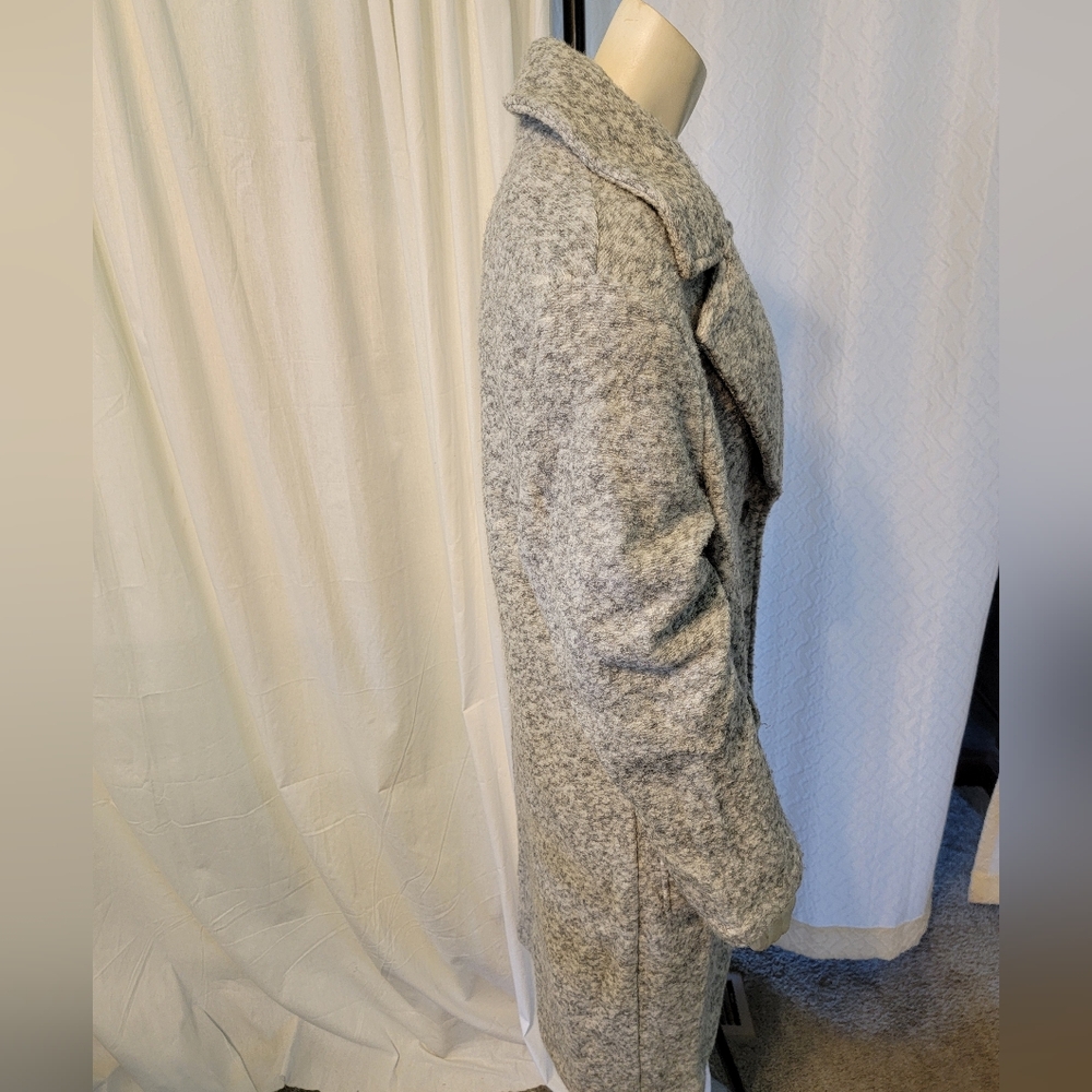 Banana Republic Knit Cocoon Wool Blend Oversized 2 Button Front Coat SZ M Gray - Picture 9 of 12